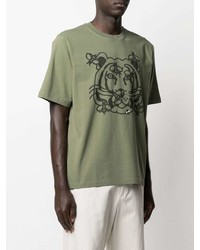 T-shirt à col rond imprimé olive Kenzo