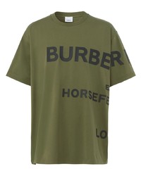 T-shirt à col rond imprimé olive Burberry