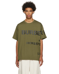 T-shirt à col rond imprimé olive Burberry