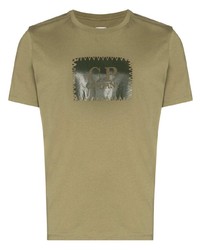 T-shirt à col rond imprimé olive C.P. Company