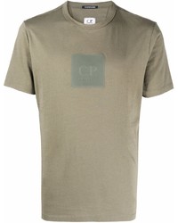 T-shirt à col rond imprimé olive C.P. Company