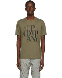 T-shirt à col rond imprimé olive C.P. Company