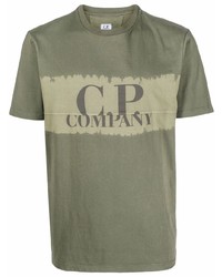 T-shirt à col rond imprimé olive C.P. Company