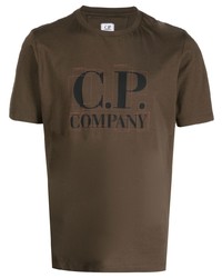 T-shirt à col rond imprimé olive C.P. Company