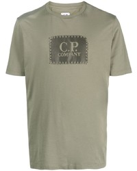 T-shirt à col rond imprimé olive C.P. Company