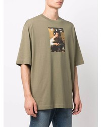 T-shirt à col rond imprimé olive Off-White