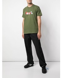 T-shirt à col rond imprimé olive Supreme