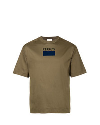 T-shirt à col rond imprimé olive Cerruti 1881