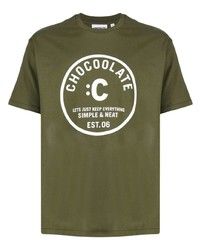 T-shirt à col rond imprimé olive Chocoolate