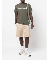 T-shirt à col rond imprimé olive Soulland