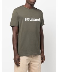 T-shirt à col rond imprimé olive Soulland