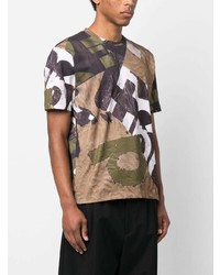 T-shirt à col rond imprimé olive Comme des Garcons Homme