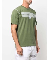 T-shirt à col rond imprimé olive Stone Island