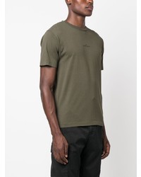 T-shirt à col rond imprimé olive Stone Island