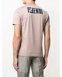 T-shirt à col rond imprimé olive Fendi