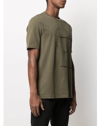 T-shirt à col rond imprimé olive Diesel