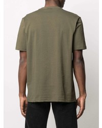 T-shirt à col rond imprimé olive Diesel