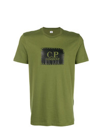 T-shirt à col rond imprimé olive CP Company
