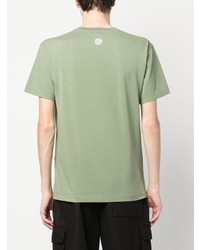 T-shirt à col rond imprimé olive Stone Island