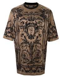 T-shirt à col rond imprimé olive Dolce & Gabbana