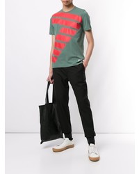 T-shirt à col rond imprimé olive Ea7 Emporio Armani