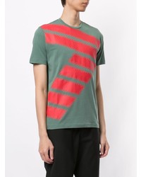 T-shirt à col rond imprimé olive Ea7 Emporio Armani