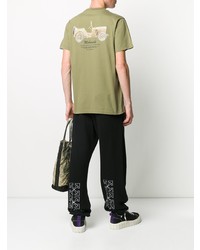 T-shirt à col rond imprimé olive Maharishi