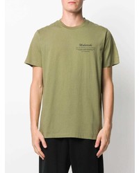 T-shirt à col rond imprimé olive Maharishi