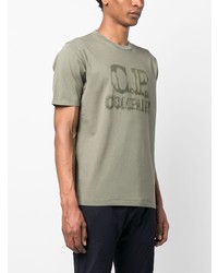 T-shirt à col rond imprimé olive C.P. Company