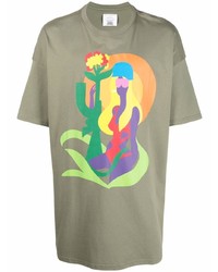 T-shirt à col rond imprimé olive Faith Connexion