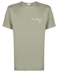 T-shirt à col rond imprimé olive Fay
