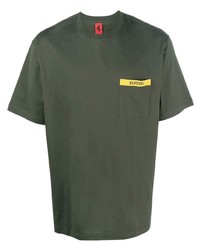 T-shirt à col rond imprimé olive Ferrari