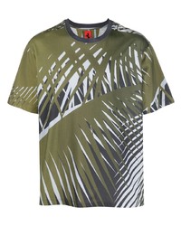 T-shirt à col rond imprimé olive Ferrari