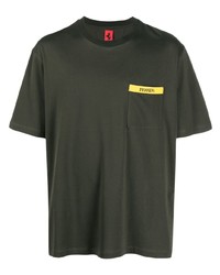 T-shirt à col rond imprimé olive Ferrari