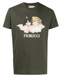 T-shirt à col rond imprimé olive Fiorucci