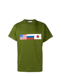 T-shirt à col rond imprimé olive Gosha Rubchinskiy