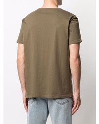 T-shirt à col rond imprimé olive Alexander McQueen