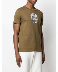 T-shirt à col rond imprimé olive Paul Smith