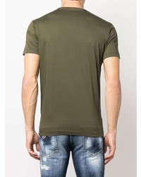 T-shirt à col rond imprimé olive DSQUARED2