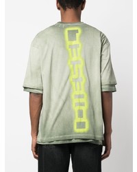 T-shirt à col rond imprimé olive Diesel
