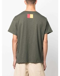 T-shirt à col rond imprimé olive Bally