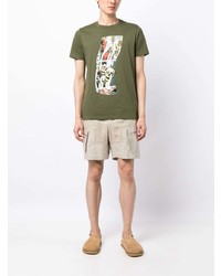 T-shirt à col rond imprimé olive PS Paul Smith