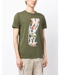 T-shirt à col rond imprimé olive PS Paul Smith