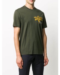 T-shirt à col rond imprimé olive Z Zegna