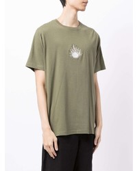 T-shirt à col rond imprimé olive Maharishi