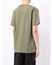 T-shirt à col rond imprimé olive Maharishi