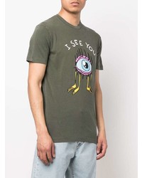 T-shirt à col rond imprimé olive DSQUARED2