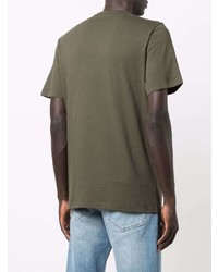 T-shirt à col rond imprimé olive Moncler