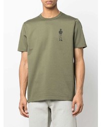 T-shirt à col rond imprimé olive C.P. Company