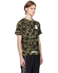 T-shirt à col rond imprimé olive BAPE